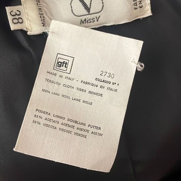 Valentino Miss V 90s 100% Wool Midi Pencil Skirt 38 Black - Picture 9 of 10